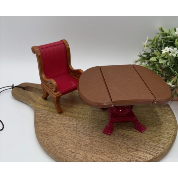 Fisher-Price Girls Loving Family Dollhouse Dining Table & 1Red Chair Replacement - Picture 1 of 12